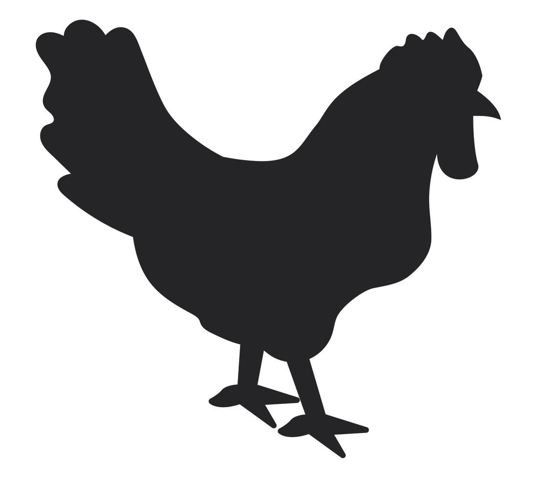 gallina silueta animales de granja vector