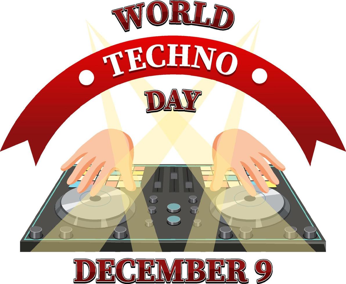 World Techno Day Banner Design vector