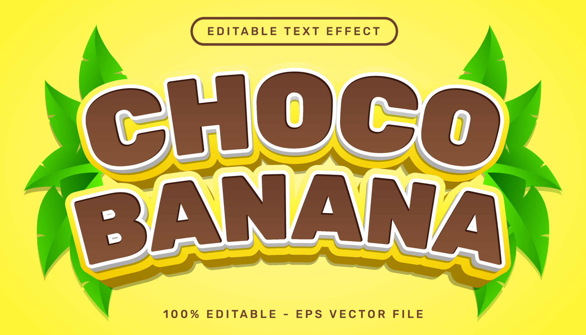 choco banana 3d text effect and editable text effect 14071174 Vector