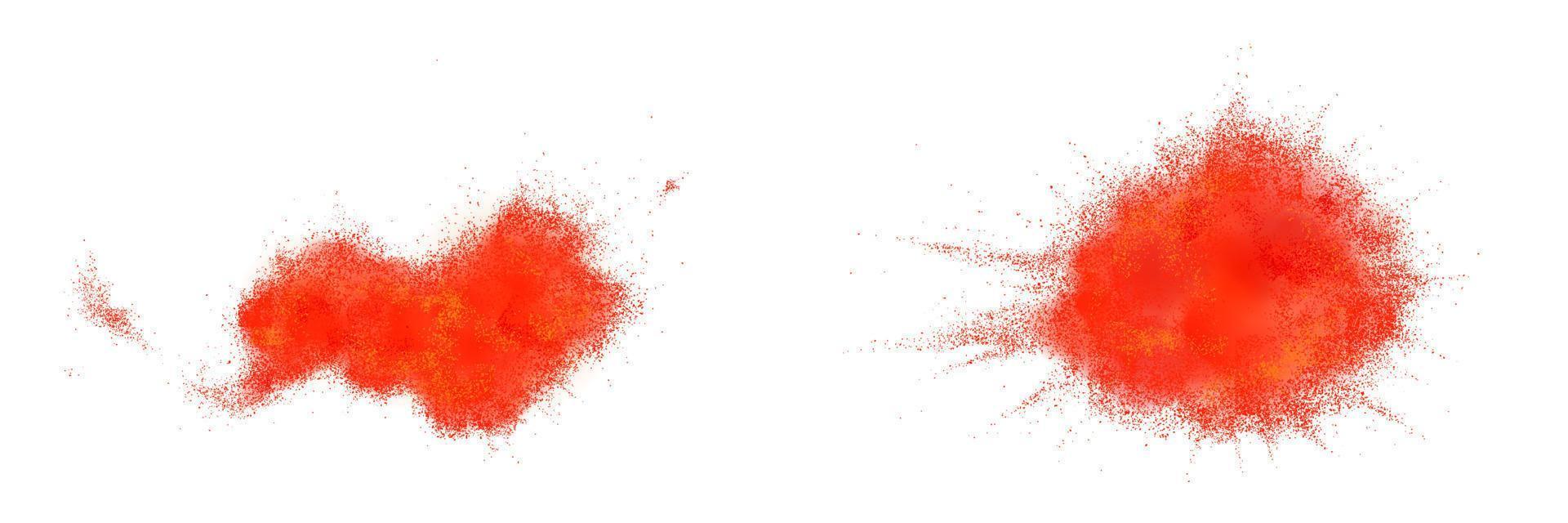 Chili pepper powder splash, isolated spicy burst vector