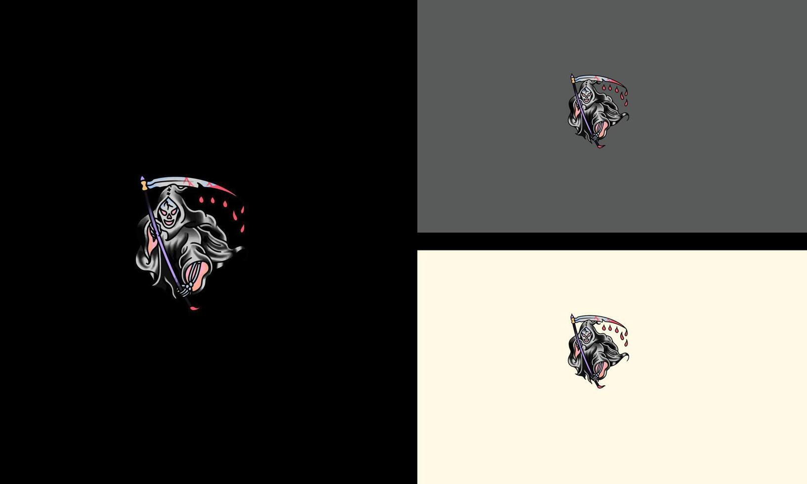 Angel of Death with sword vector illustration logo concept