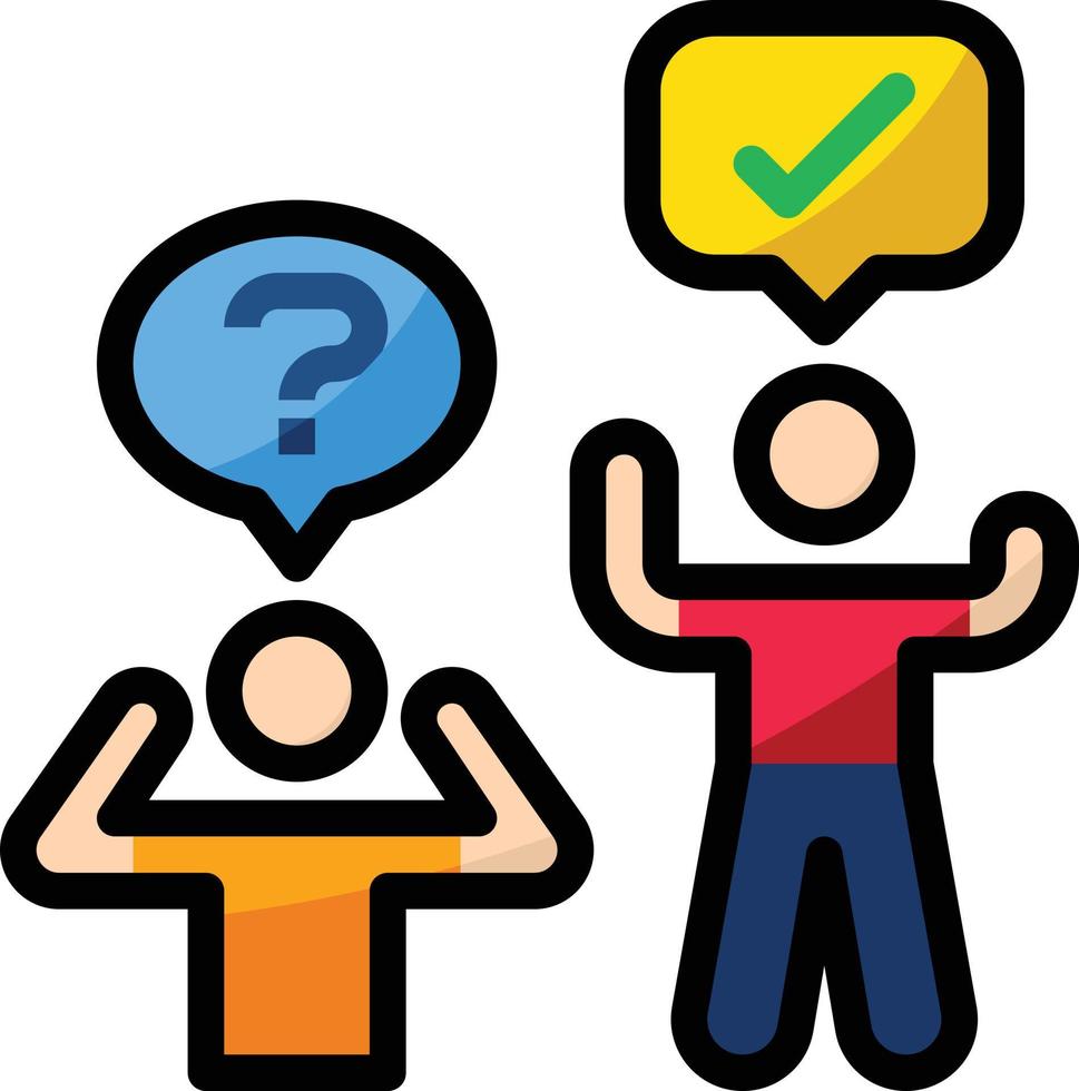 advice quesion answer right help - filled outline icon vector