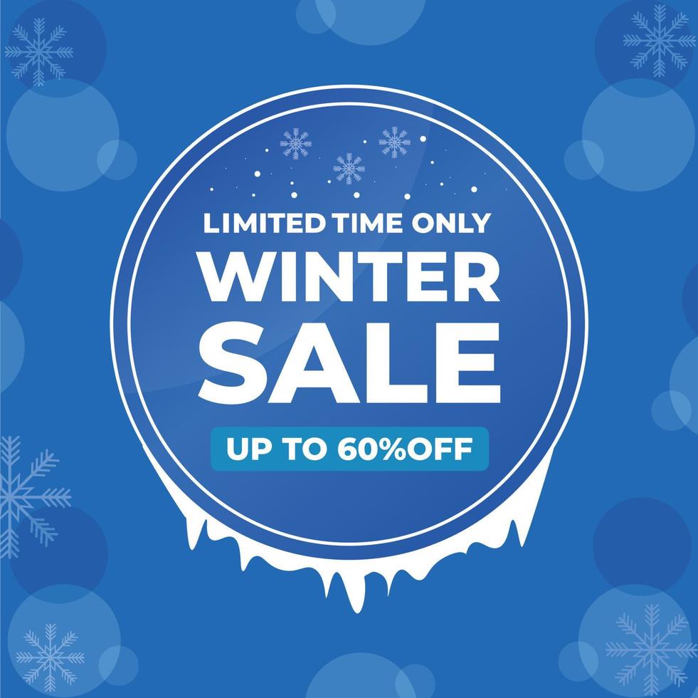 Winter sale limited time only vector design.