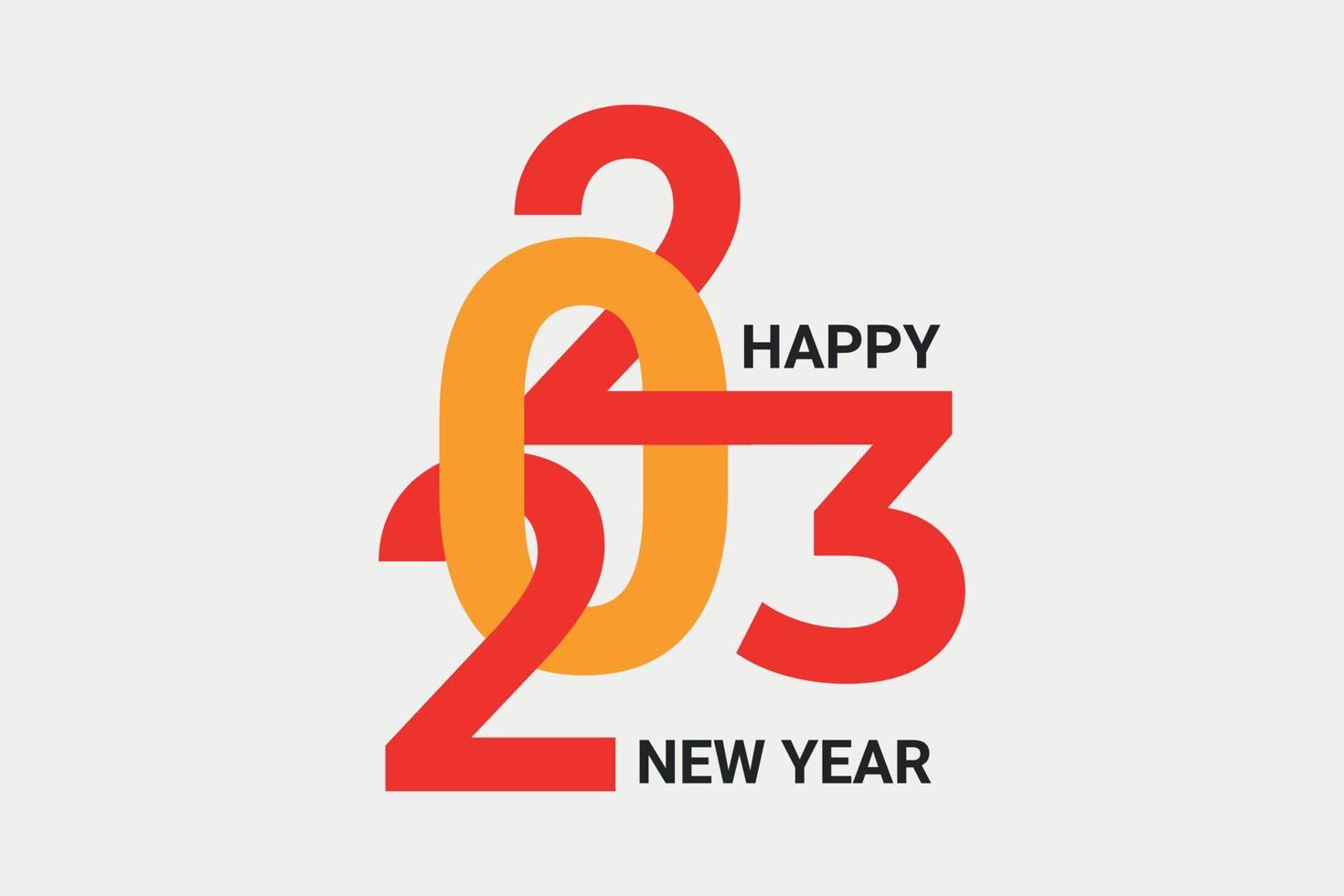 Colorful Happy New Year 2023 typography text design vector illustration
