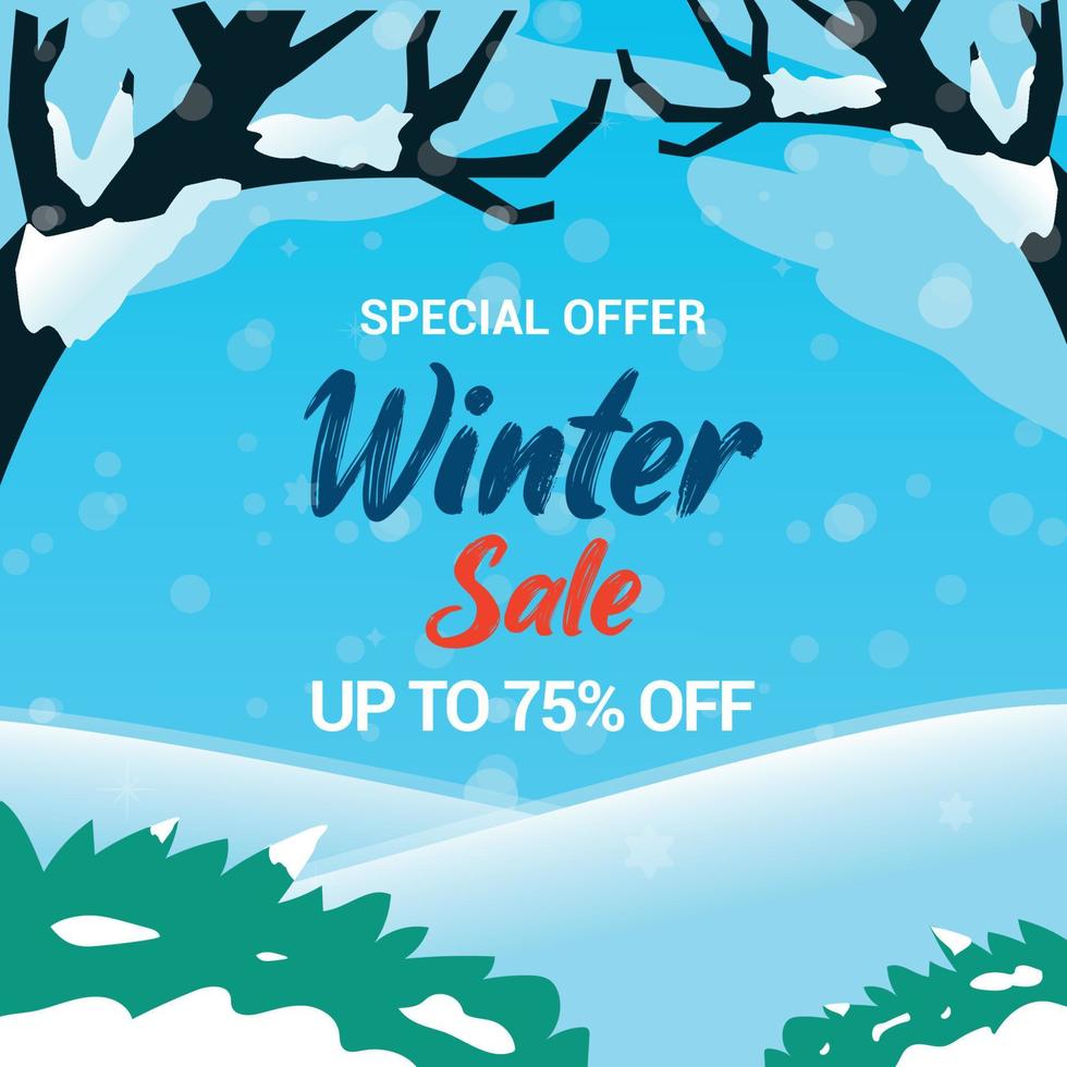 Winter sale Special Offer concept banner design template. vector