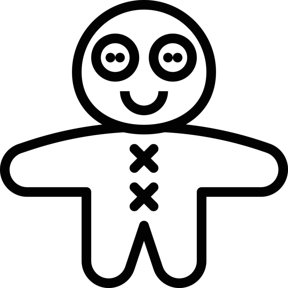 craft toy doll plush handmade - outline icon vector