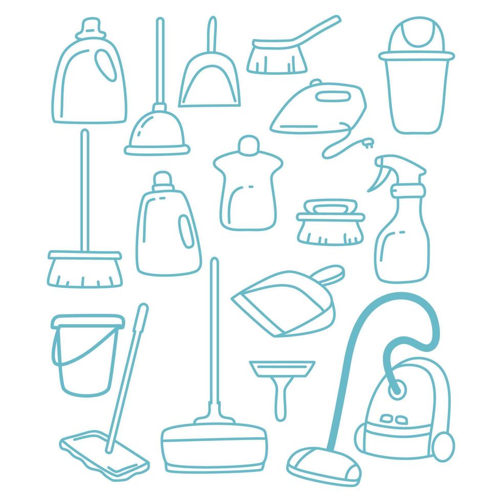 cleaning and household doodle icon vector