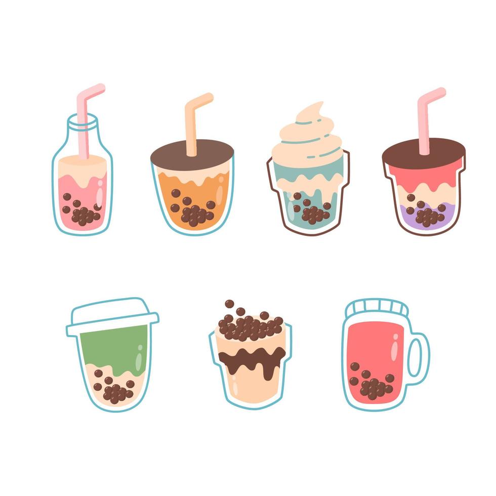 Milk Tea Bobba Cafe Beverage vector
