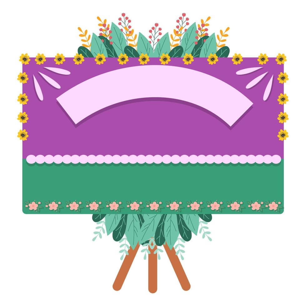 hand drawn Flower border illustration vector