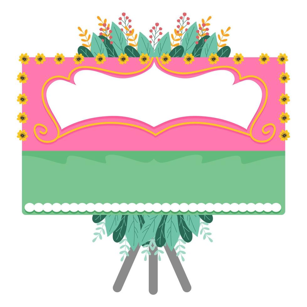 hand drawn welcome board papan bunga vector