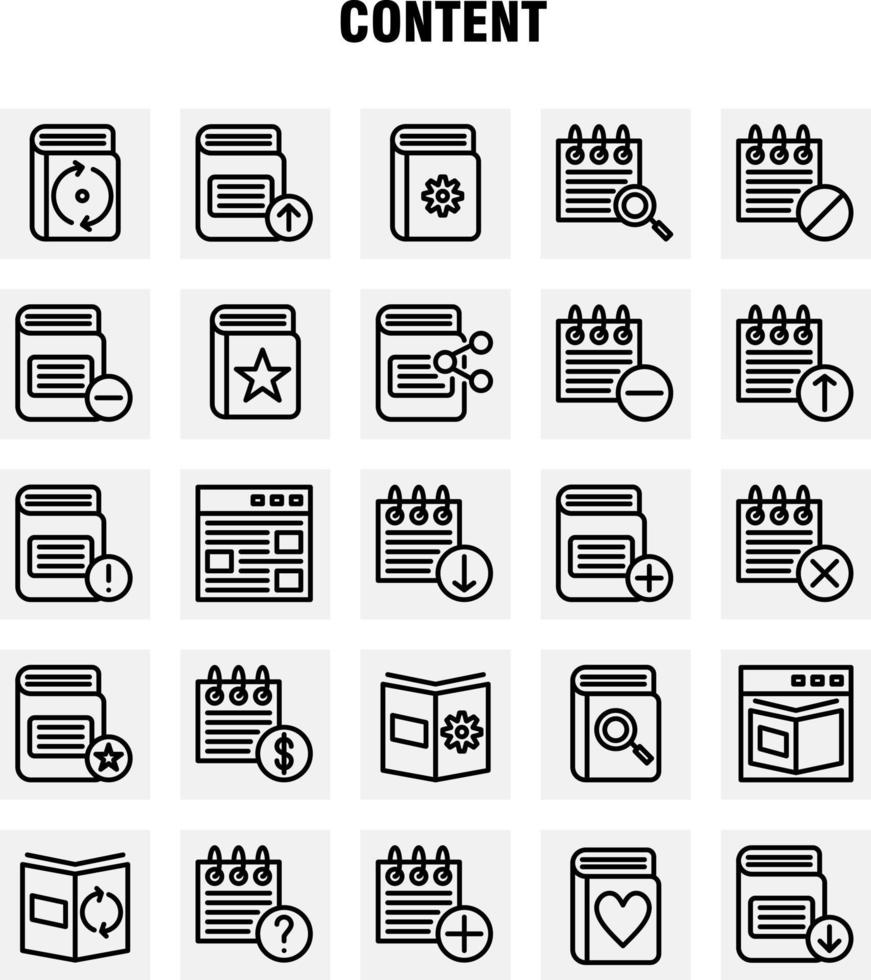 paquete de iconos de línea de contenido para diseñadores y desarrolladores iconos de contenido web detalle contenido de libro web vector de fecha de calendario