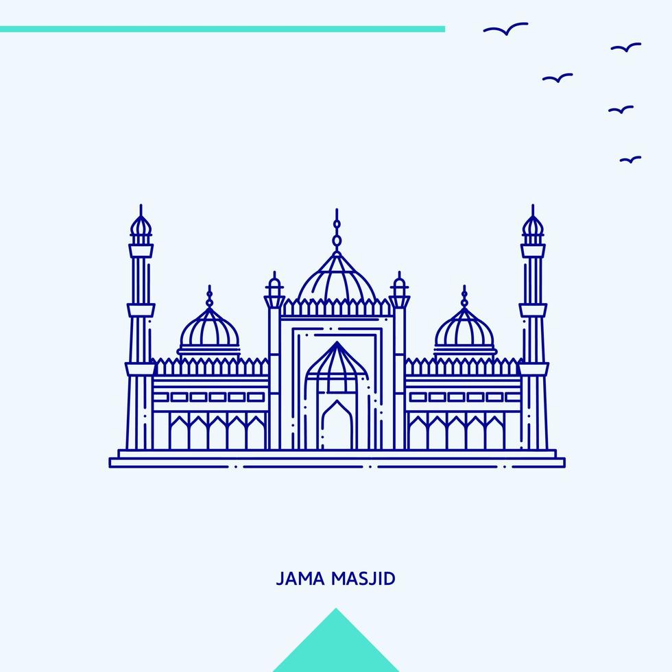 jama masjid horizonte ilustración vectorial vector