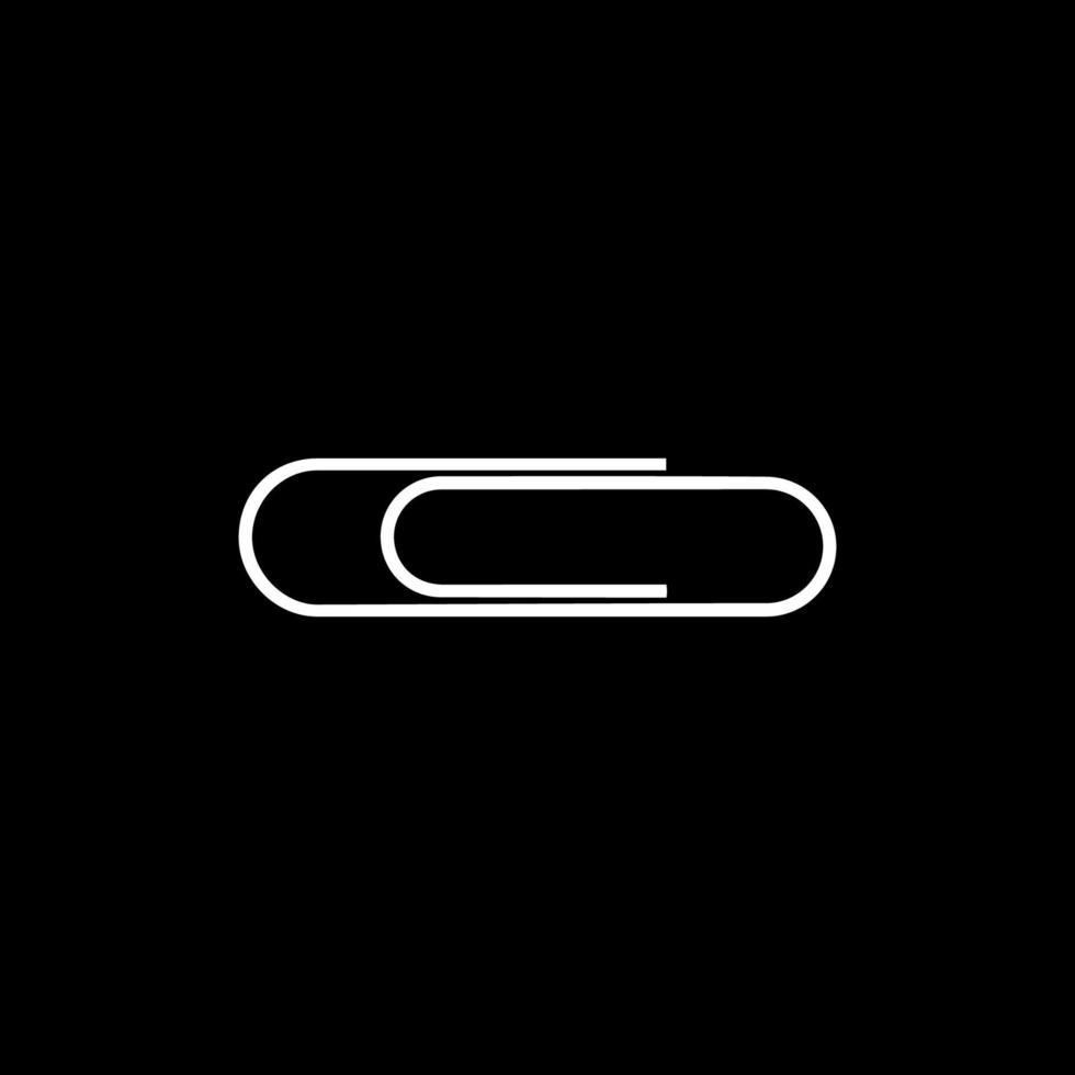Paper Clip Silhouette for Pictogram, Art Illustration, Apps, Website, Logo or Graphic Design Element. Vector Illustration