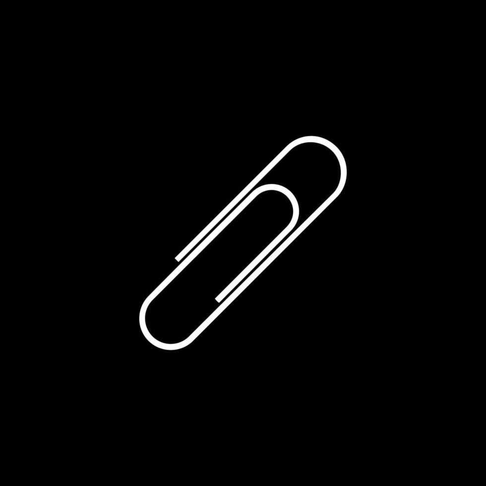Paper Clip Silhouette for Pictogram, Art Illustration, Apps, Website, Logo or Graphic Design Element. Vector Illustration