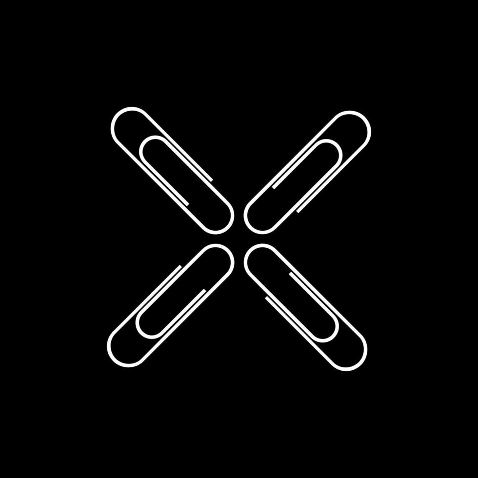 Paper Clip Silhouette for Pictogram, Art Illustration, Apps, Website, Logo or Graphic Design Element. Vector Illustration