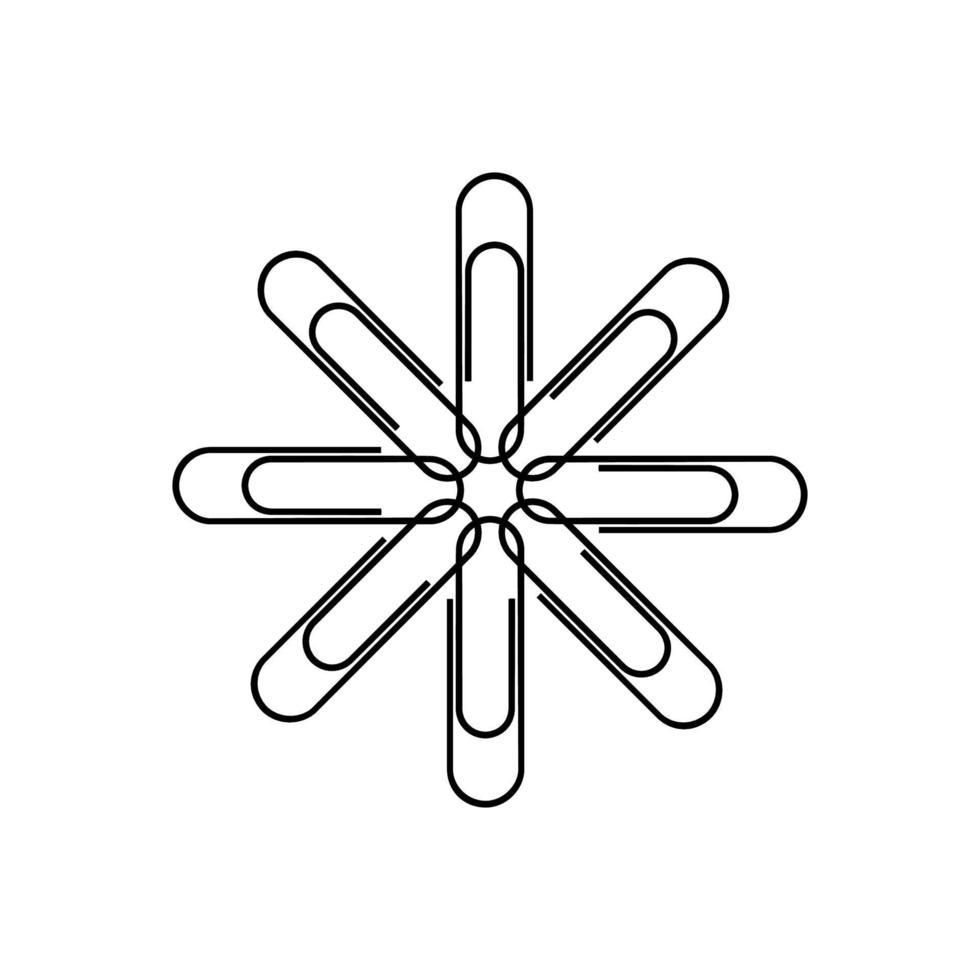 Artistic Circle Shape Made From Paper Clip Composition for Decoration, Ornate, Logo, Website, Art Illustration or Graphic Design Element. Vector Illustration