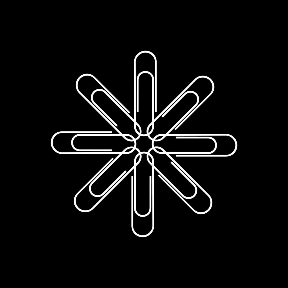 Artistic Circle Shape Made From Paper Clip Composition for Decoration, Ornate, Logo, Website, Art Illustration or Graphic Design Element. Vector Illustration