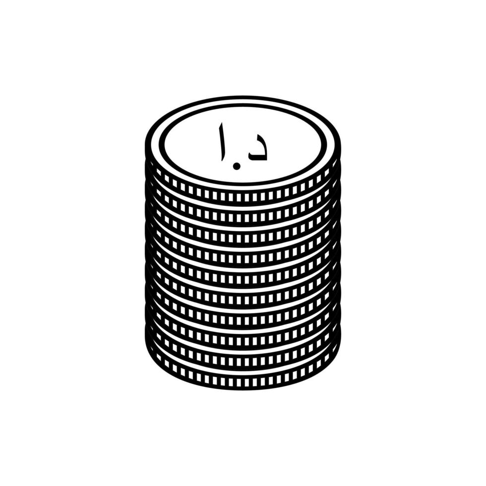 símbolo de icono de moneda jordana, dinar jordano, signo jod. ilustración vectorial vector