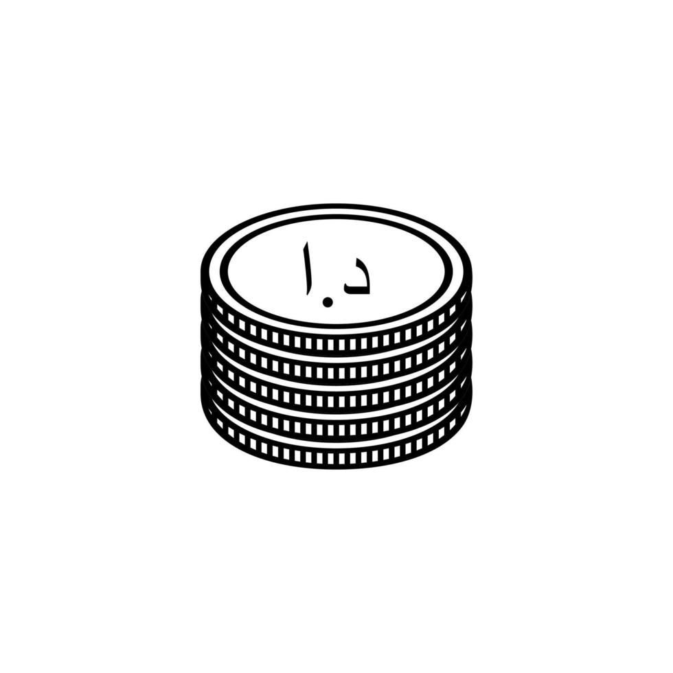 símbolo de icono de moneda jordana, dinar jordano, signo jod. ilustración vectorial vector