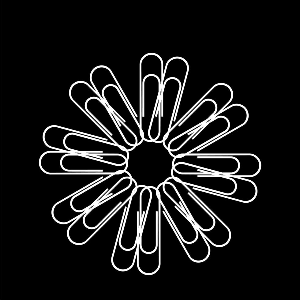 Artistic Circle Shape Made From Paper Clip Composition for Decoration, Ornate, Logo, Website, Art Illustration or Graphic Design Element. Vector Illustration