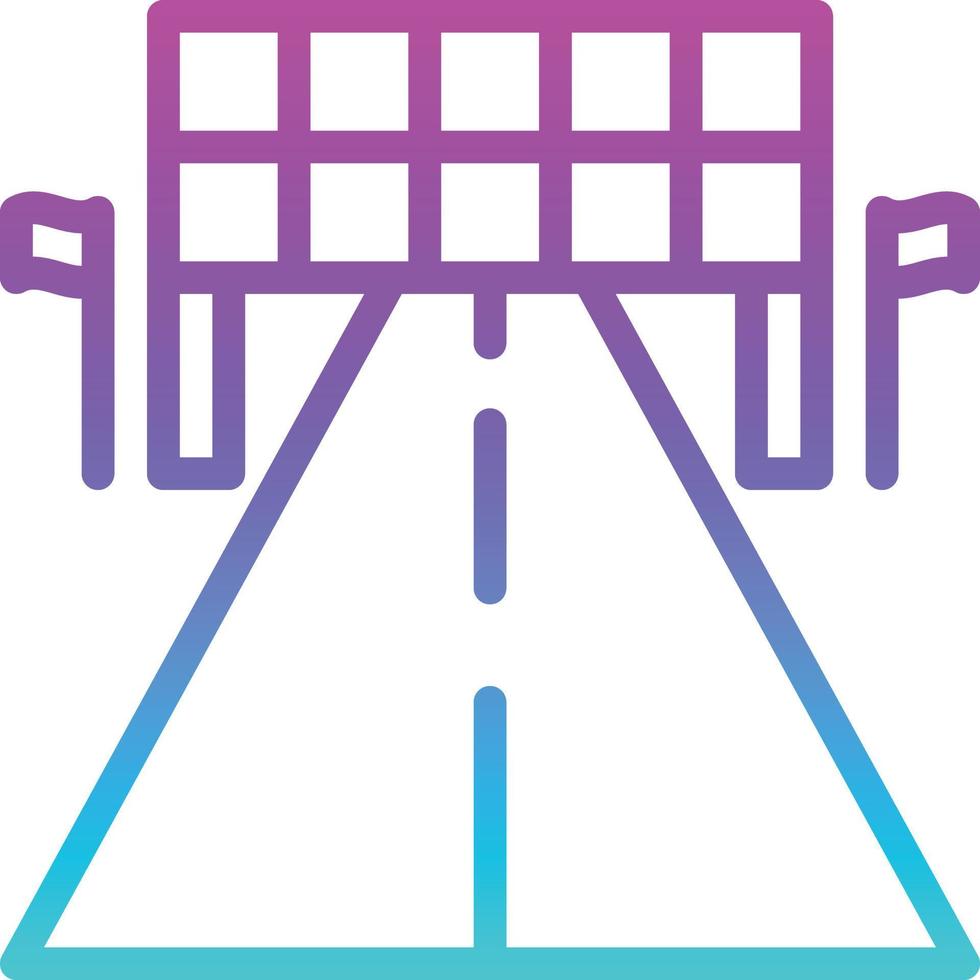 goal racing winner road flag - gradient icon vector