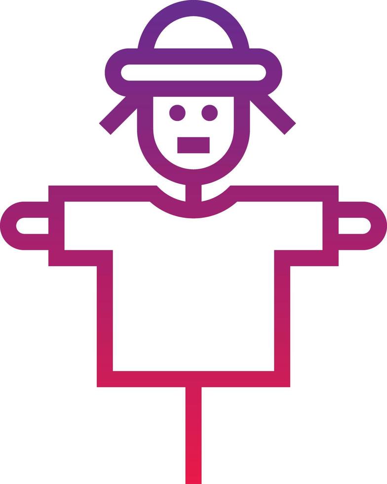scarecrow farm hay - gradient icon vector