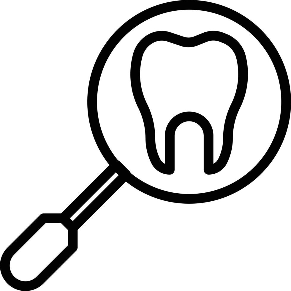 odontología refleja dientes dentista clínica - icono de contorno vector