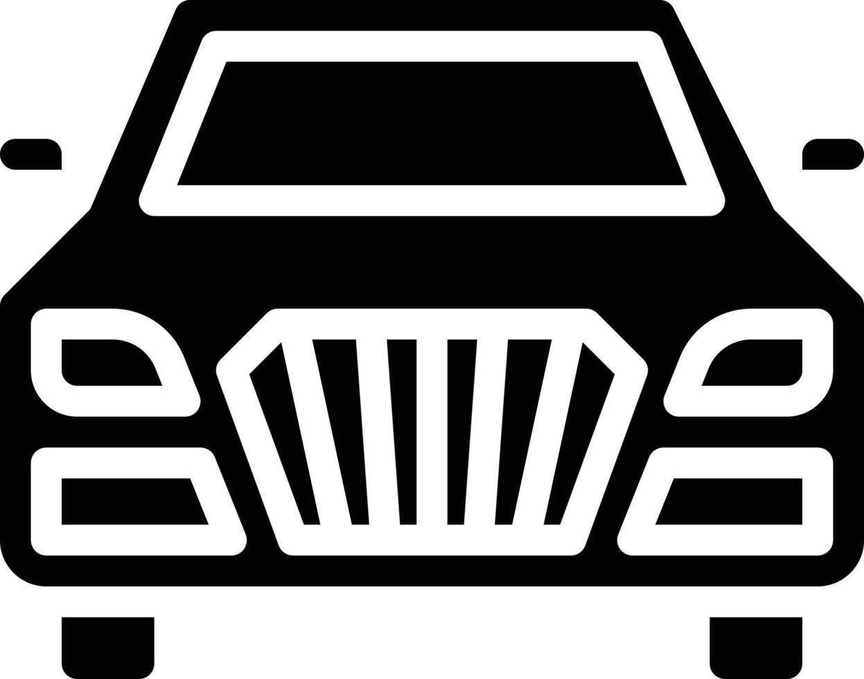 car front view vehicle automobile - solid icon vector