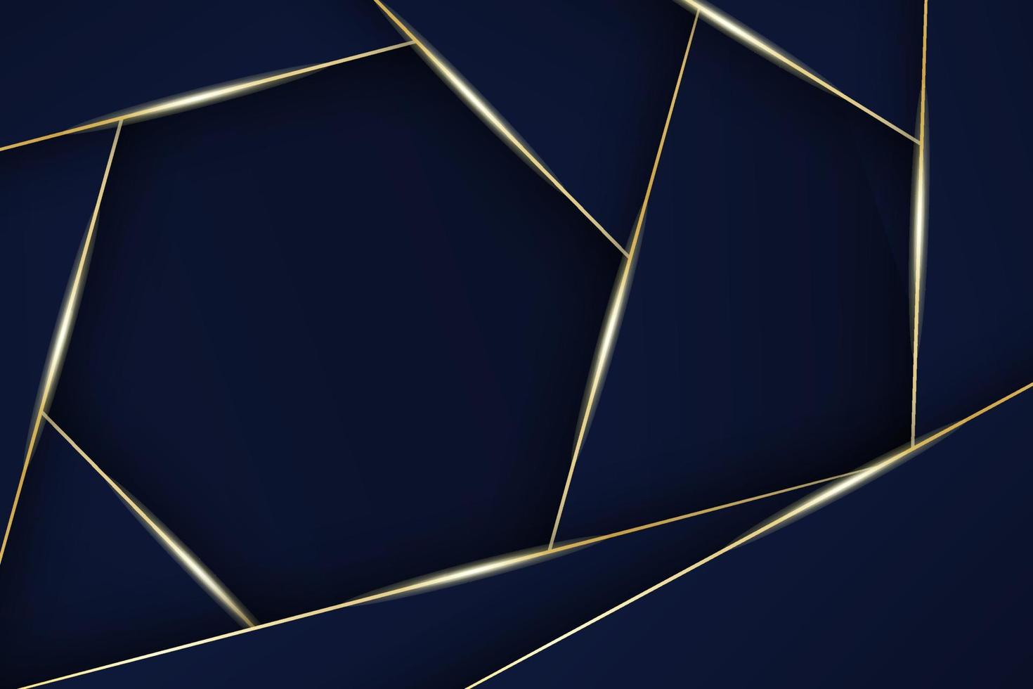 Elegant layered shape background with golden lines vector