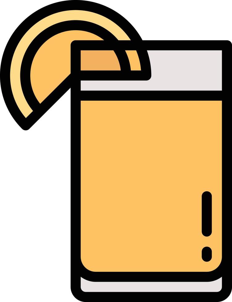 bebida de vidrio de pieza de jugo de naranja - icono de contorno lleno vector