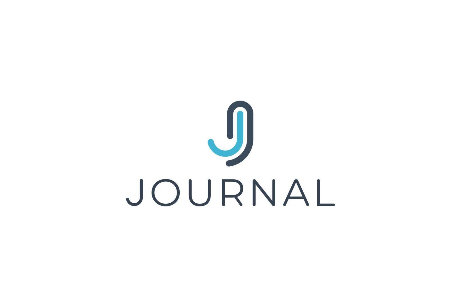 Letter J creative line art technological logo vector