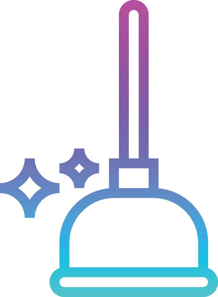 plunger improvement cleaning - gradient icon vector