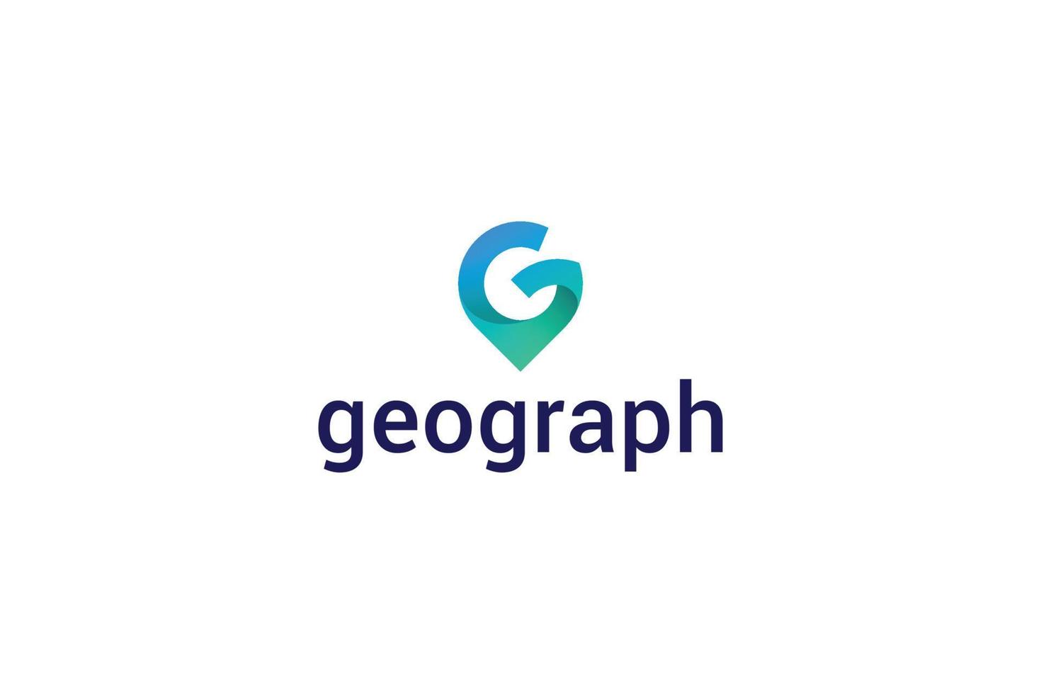 letra g 3d natural geográfico natural moderno ubicación pin logo vector