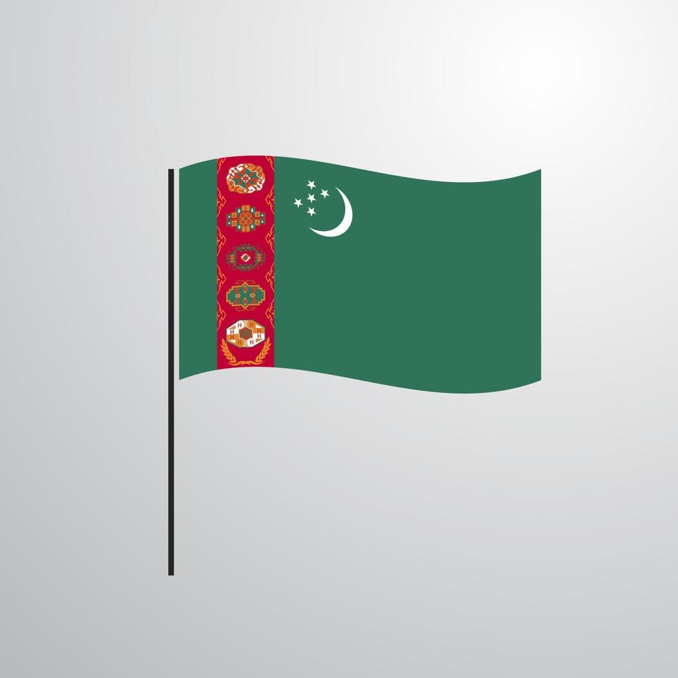 bandera ondeante de turkmenistán vector