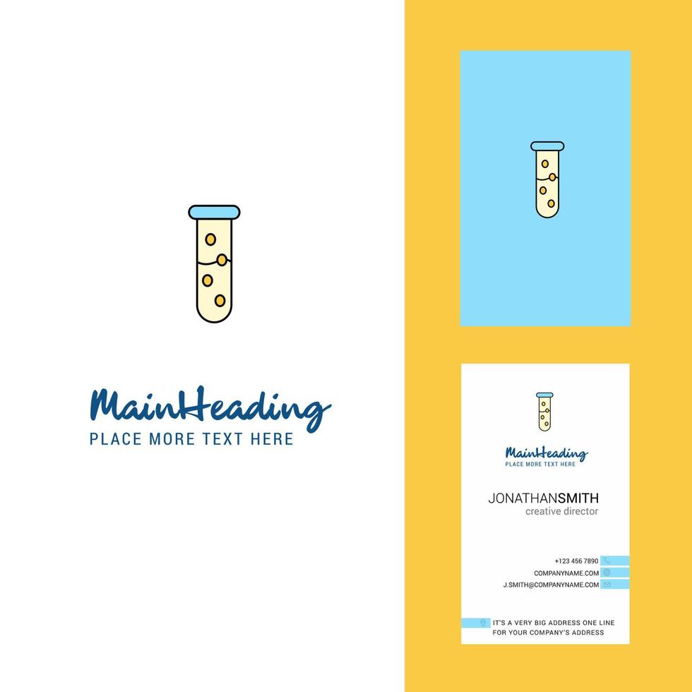 Test tube Creative Logo and business card vertical Design Vector
