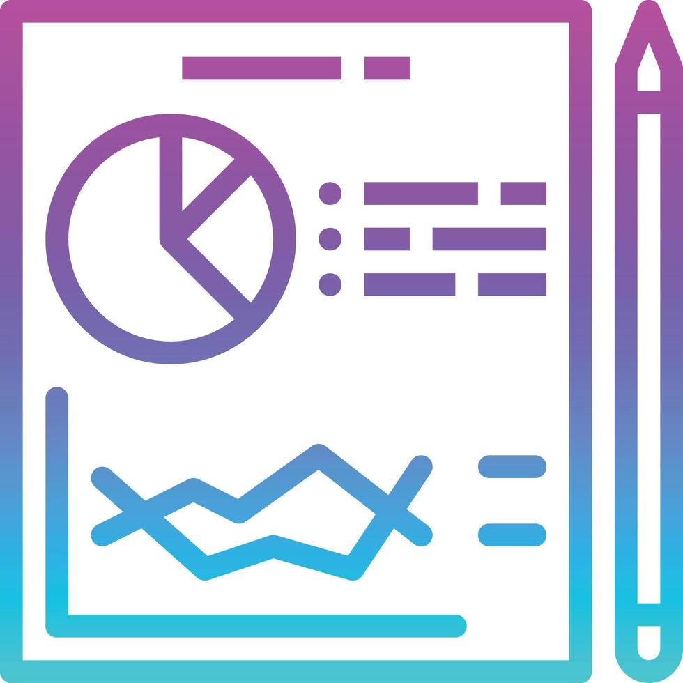 planning graph analysis paper pencil planning - gradient icon vector