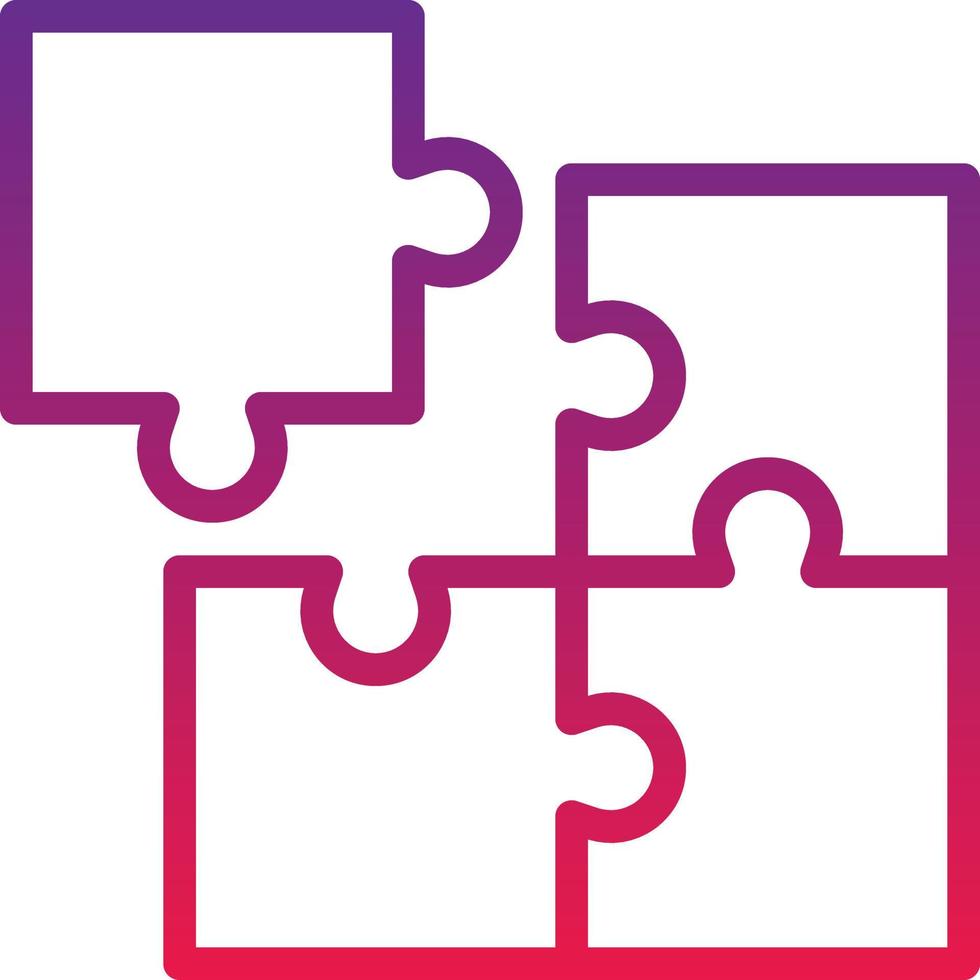 jigsaw puzzle game kids - gradient icon vector