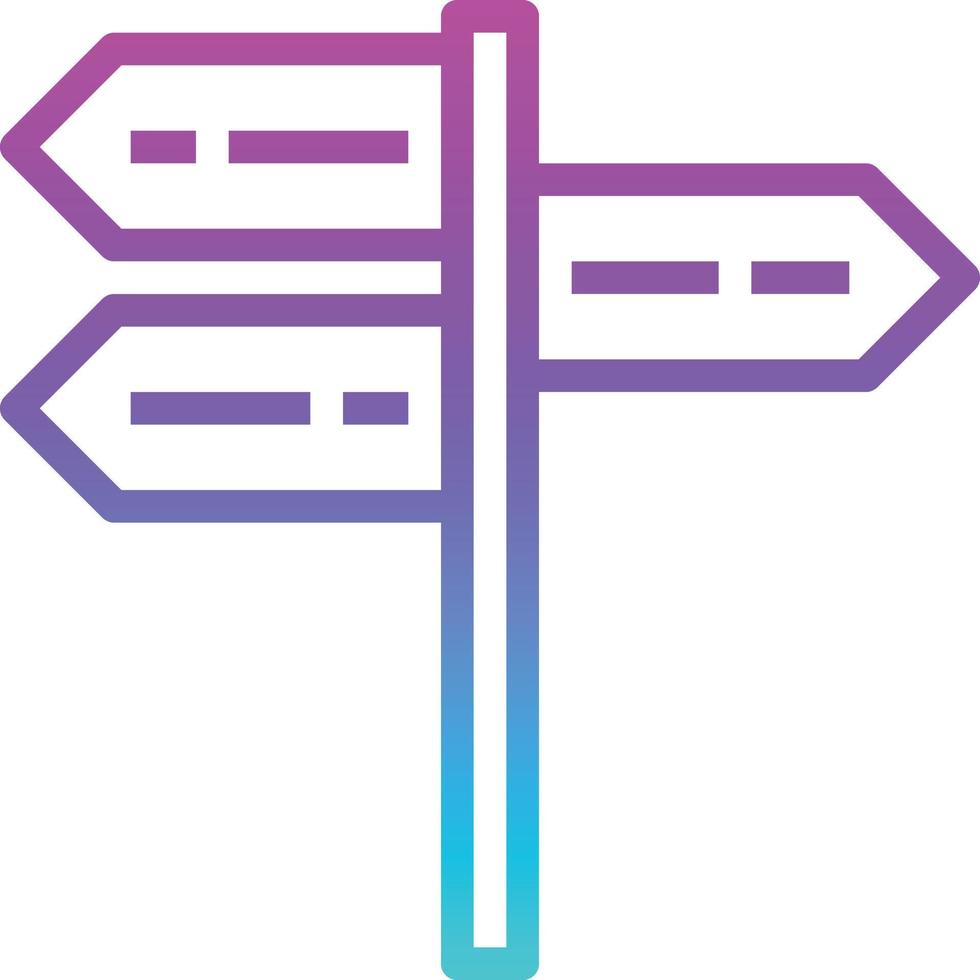 guidance guild post sign way choice - gradient icon vector