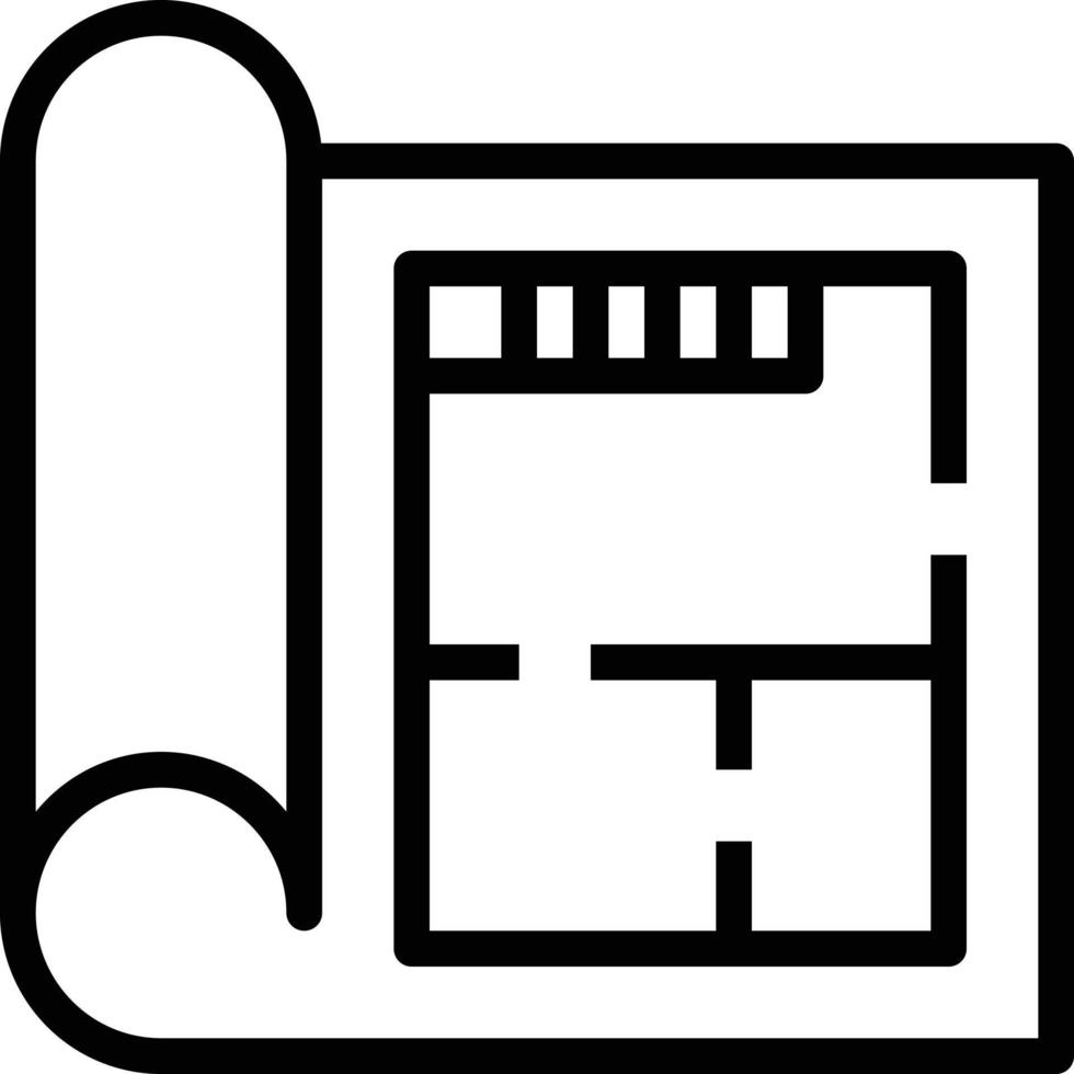 plan de construcción blueprint construir nuevo - icono de esquema vector