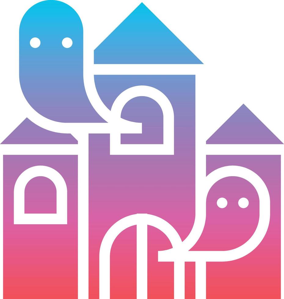 haunted house park - solid gradient icon vector