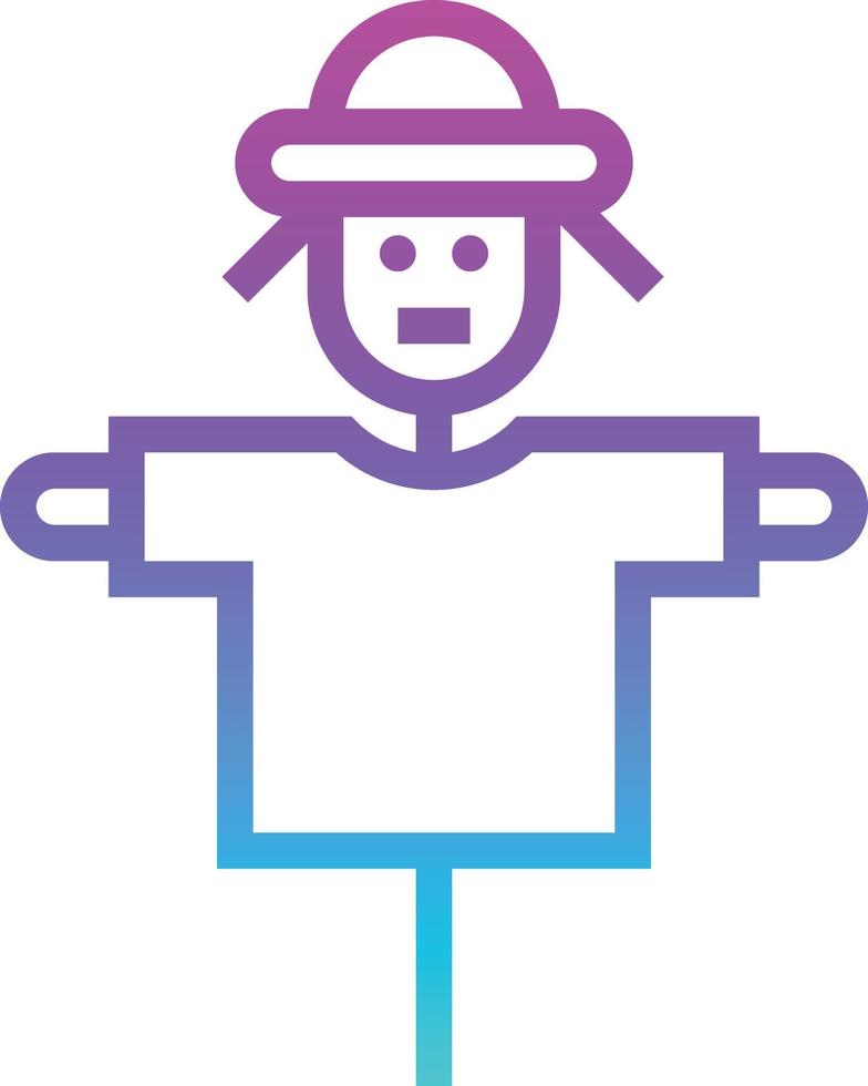 scarecrow farm hay - gradient icon vector