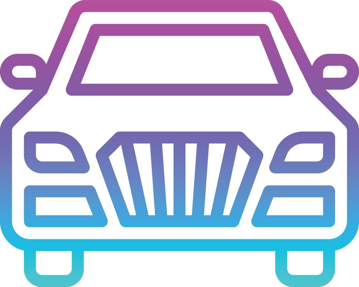 car front view vehicle automobile - gradient icon vector