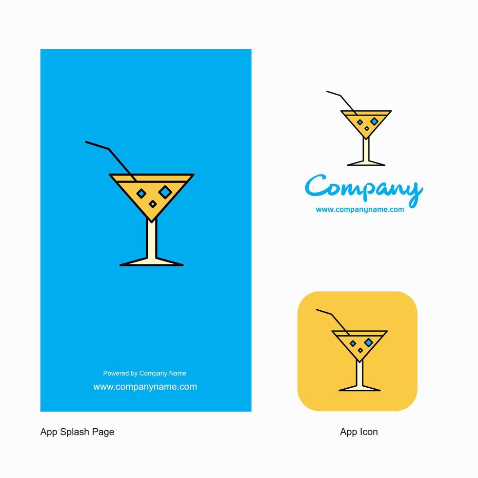 el icono de la aplicación del logotipo de la empresa de bebidas y el diseño de la página de bienvenida elementos de diseño de aplicaciones comerciales creativas vector