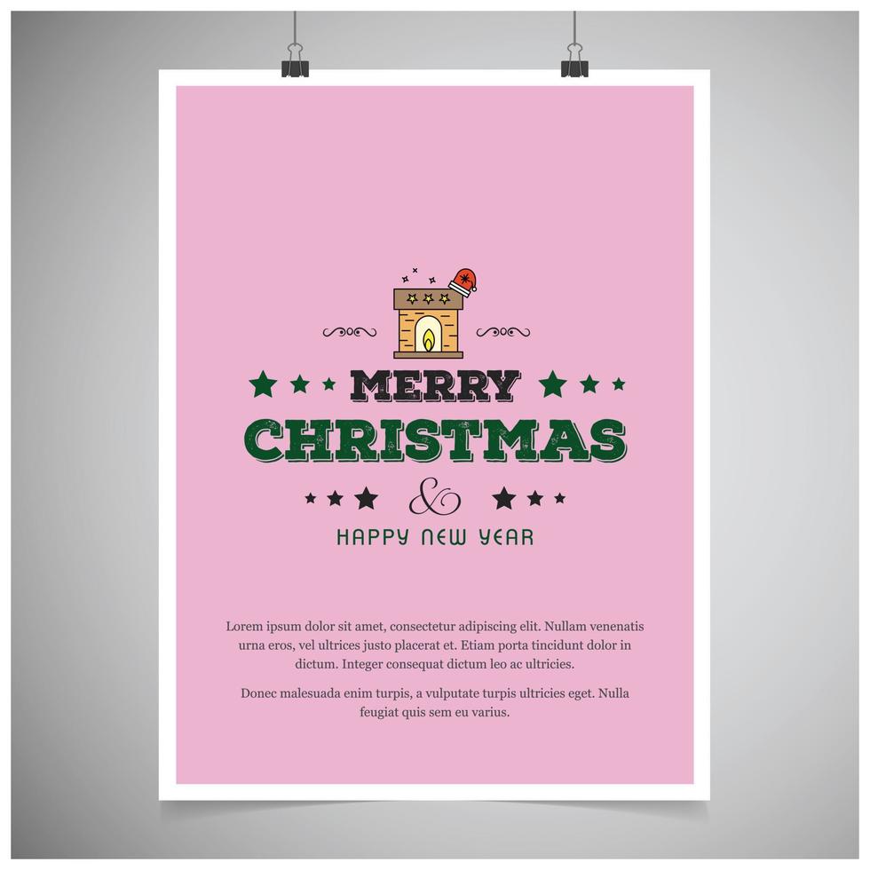 Merry Christmas card with creative design vector