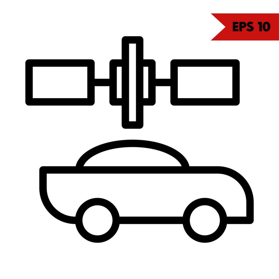 Illustration of satelite line icon vector