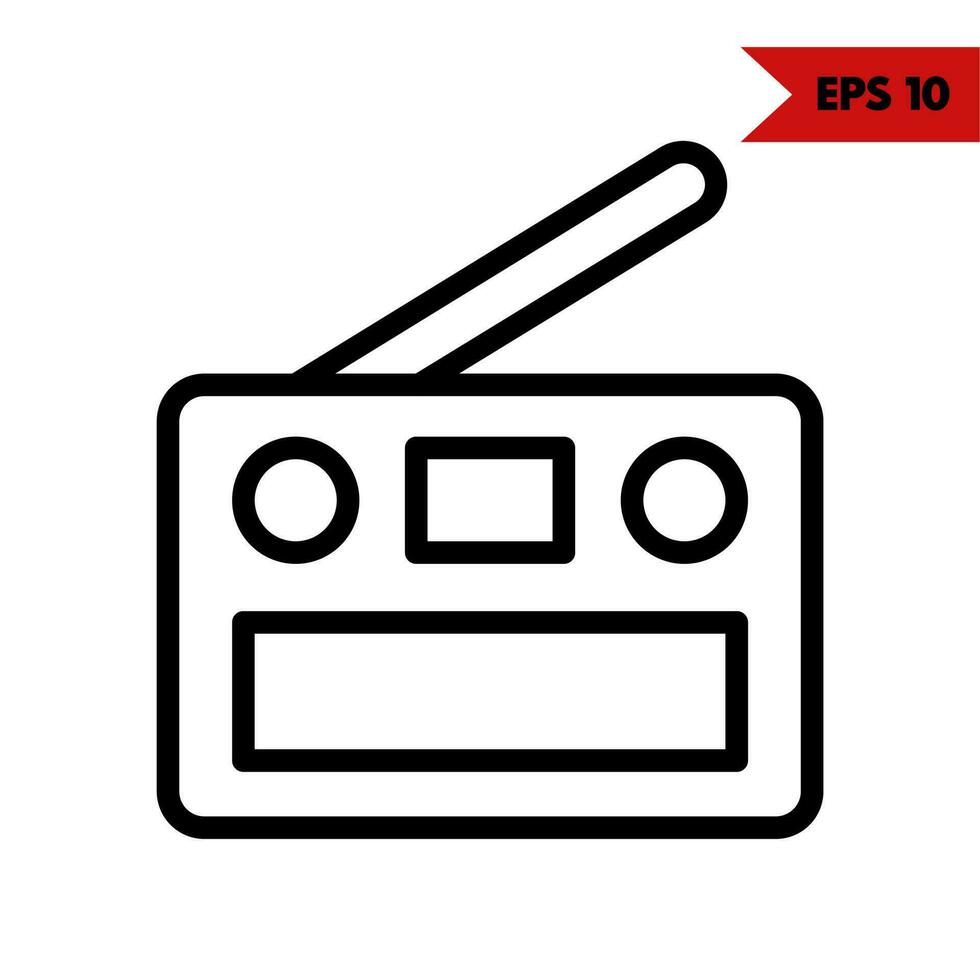 Illustration of radio line icon vector