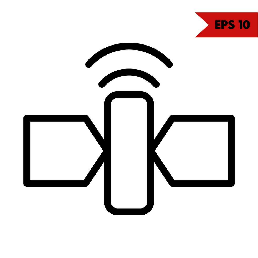 Illustration of satelite line icon vector