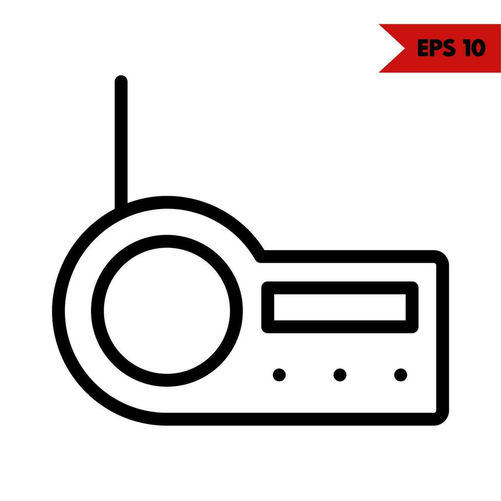 Illustration of radio line icon vector