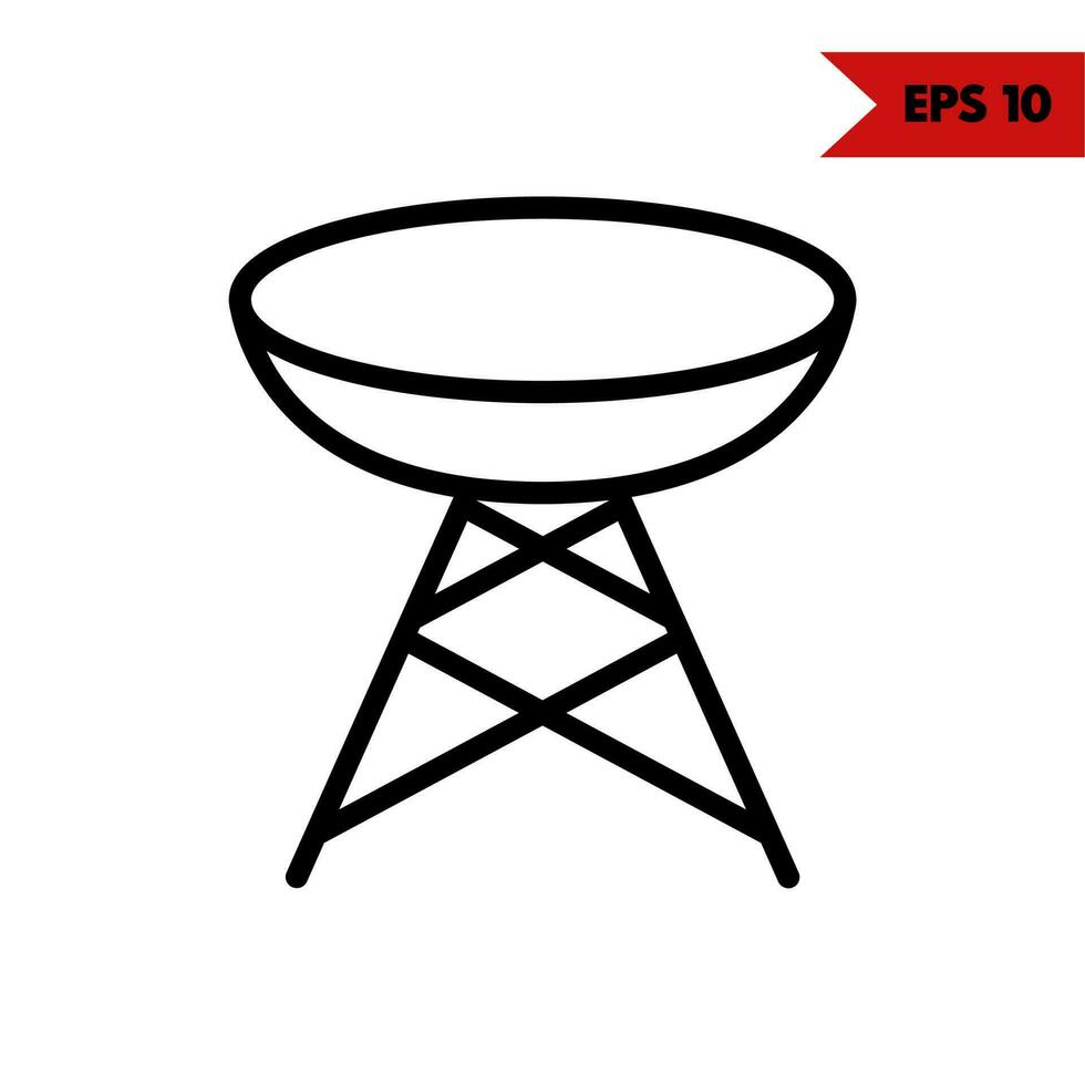 Illustration of satelite line icon vector