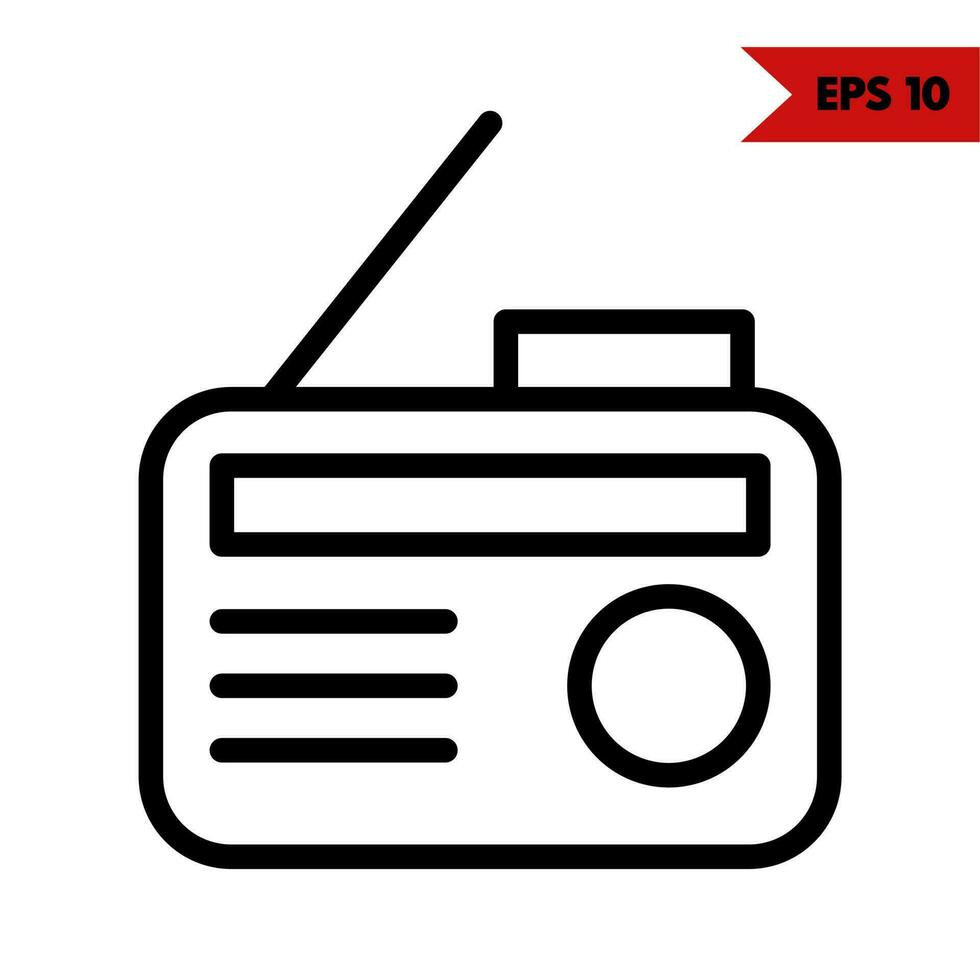 Illustration of radio line icon vector